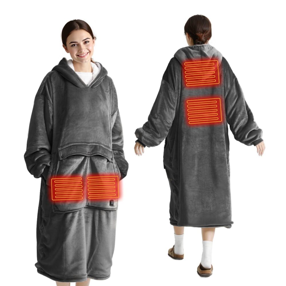 3556 Wearable Heated Blanket Hoodie, USB Cordless Wearable Electric Blanket